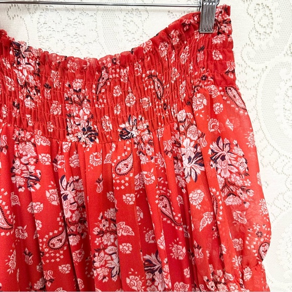 MISA Los Angeles Darla Off the Shoulder Dress Red Paisley - Picture 10 of 16